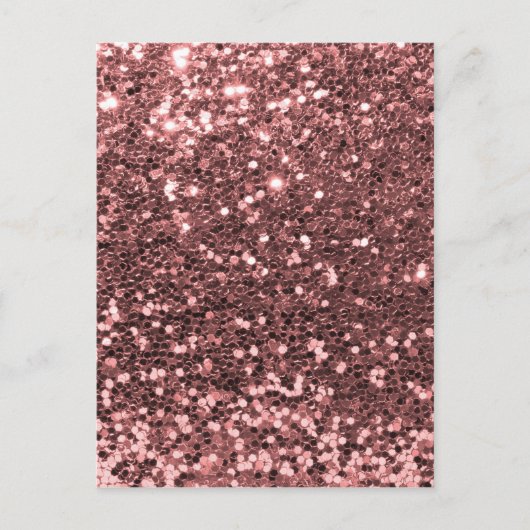 Moderne Roos Gold Faux Glitter Print Briefkaart (Voorkant)