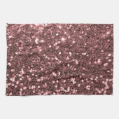 Moderne Roos Gold Faux Glitter Print Theedoek (Horizontaal)