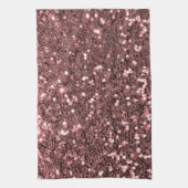 Moderne Roos Gold Faux Glitter Print Theedoek (Verticaal)