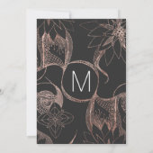 Moderne Roos Gold Floral Drawing Bachelorette Part Kaart (Achterkant)