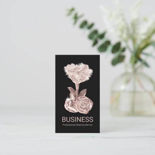 Moderne Roos Gold Floral Duster Bu Visitekaartje (Staand voorkant)