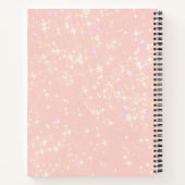 Moderne Roos Gold Floral Sketchbook Name Notitieboek (Achterkant)