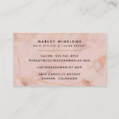 Moderne Roos Gold Floral Visitekaartje (Achterkant)