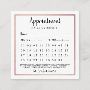 Moderne Roos Gold Foil Agenda Appointards Informatiekaartje
