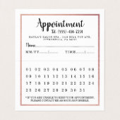 Moderne Roos Gold Foil Agenda Appointcard Visitekaartje (Binnenkant ongevouwen)