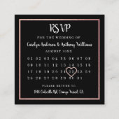Moderne Roos Gold Foil Agenda RSVP Informatiekaartje (Voorkant)