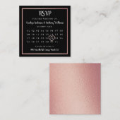 Moderne Roos Gold Foil Agenda RSVP Informatiekaartje (Voorkant / Achterkant)