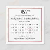 Moderne Roos Gold Foil Agenda RSVP Informatiekaartje (Voorkant)