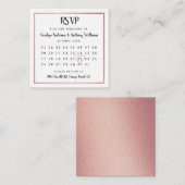 Moderne Roos Gold Foil Agenda RSVP Informatiekaartje (Voorkant / Achterkant)