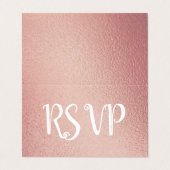 Moderne Roos Gold Foil Agenda RSVP-kaart Visitekaartje (Buitenkant ongevouwen)