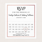 Moderne Roos Gold Foil Agenda RSVP-kaart Visitekaartje (Binnenkant ongevouwen)