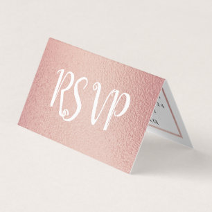 Moderne Roos Gold Foil Agenda RSVP-kaart Visitekaartje