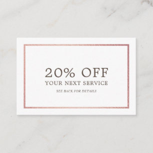 Moderne Roos Gold Foil - Discount Voucher Kortingskaartje