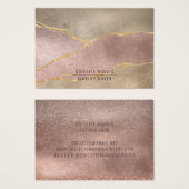 Moderne Roos Gold Foil Gold Glitter Earning Displa Visitekaartje (Voorkant /achterkant)
