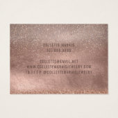 Moderne Roos Gold Foil Gold Glitter Earning Displa Visitekaartje (Achterkant)