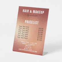 Moderne Roos Gold Foil Hair & Makeup Pricelist