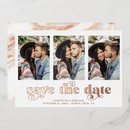 Moderne Roos Gold Foil marble Save the Date Folie Uitnodiging