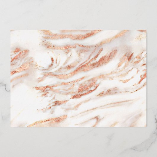 Moderne Roos Gold Foil marble Save the Date Folie Uitnodiging (Achterkant)