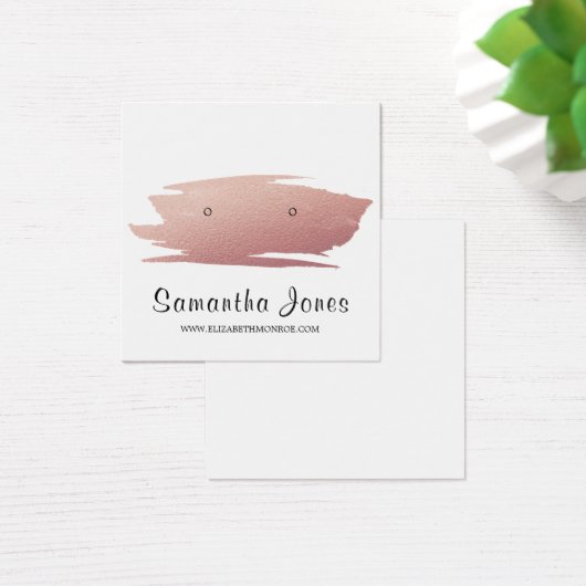 Moderne Roos Gold Foil-penseelstreek, juwelenweerg Vierkante Visitekaartjes (Bureau)