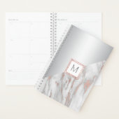 Moderne Roos Gold Foil roze grijze marmer | MONOGR Planner (Display)