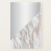 Moderne Roos Gold Foil roze grijze marmer | MONOGR Planner (Achterkant)
