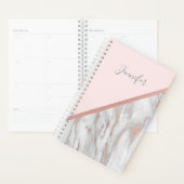 Moderne Roos Gold Foil roze grijze marmer | NAAM t Planner (Display)