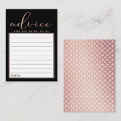 Moderne Roos Gold Foil Script Advice-kaarten Informatiekaartje (Voorkant / Achterkant)