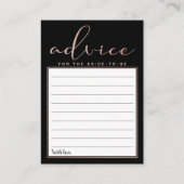 Moderne Roos Gold Foil Script Advice-kaarten Informatiekaartje (Voorkant)