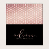 Moderne Roos Gold Foil Script Advice-kaarten Visitekaartje (Buitenkant ongevouwen)