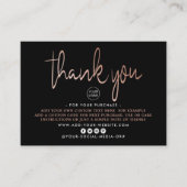 Moderne Roos Gold Foil Script Business Hartelijk d Informatiekaartje (Voorkant)