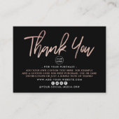 Moderne Roos Gold Foil Script Business Hartelijk d Informatiekaartje (Voorkant)