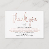 Moderne Roos Gold Foil Script Business Hartelijk d Informatiekaartje (Voorkant)