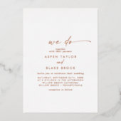 Moderne Roos Gold Foil script dat we doen Folie Uitnodiging (Voorkant)