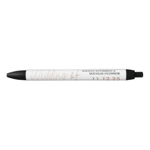 Moderne Roos Gold Foil Script Effect Weddenschap Zwarte Inkt Pen