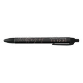 Moderne Roos Gold Foil Script Effect Weddenschap Zwarte Inkt Pen (Bodem)