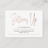 Moderne Roos Gold Foil Script Free Drink Ticket Informatiekaartje (Voorkant)