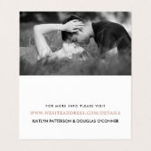 Moderne Roos Gold Foil Script & Photo Detail Card Visitekaartje (Binnenkant ongevouwen)