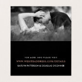 Moderne Roos Gold Foil Script & Photo Detail Card Visitekaartje (Binnenkant ongevouwen)