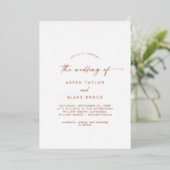 Moderne Roos Gold Foil Script Photo Wedding Folie Uitnodiging (Staand Voorkant)