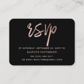 Moderne Roos Gold Foil Script RSVP Informatiekaartje (Voorkant)