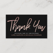 Moderne Roos Gold Foil Script Weddenschap Hartelij Informatiekaartje (Voorkant)