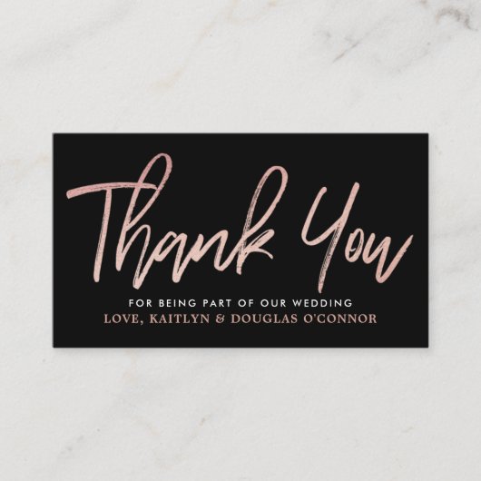 Moderne Roos Gold Foil Script Weddenschap Hartelij Informatiekaartje (Voorkant)