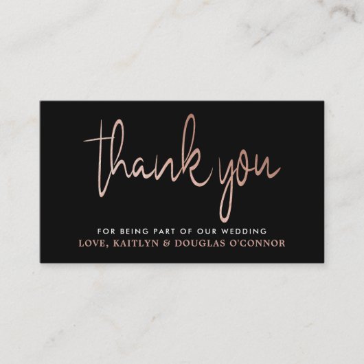 Moderne Roos Gold Foil Script Weddenschap Hartelij Informatiekaartje (Voorkant)