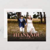 Moderne Roos Gold Foil Wedding Hartelijk dank voor Briefkaart (Voorkant / Achterkant)