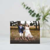 Moderne Roos Gold Foil Wedding Hartelijk dank voor Briefkaart (Staand voorkant)