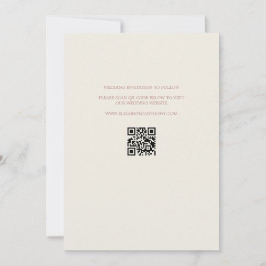 Moderne Roos Gold Foto QR Code Save the Date Kaart (Achterkant)