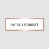 Moderne Roos Gold Framed Minimalist Bold Naamplaatje (Voorkant)