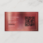 Moderne Roos Gold Geometric QR Code Professional Visitekaartje (Achterkant)