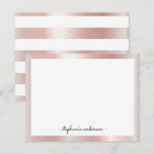 Moderne Roos Gold-gepersonaliseerde artikelen Notitiekaartje (Voorkant / Achterkant)