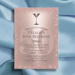 Moderne Roos Gold Glitter 50th Birthday Cocktail Kaart<br><div class="desc">Moderne Roos Gold Glitter 50th Birthday Cocktail Party Invitations.</div>